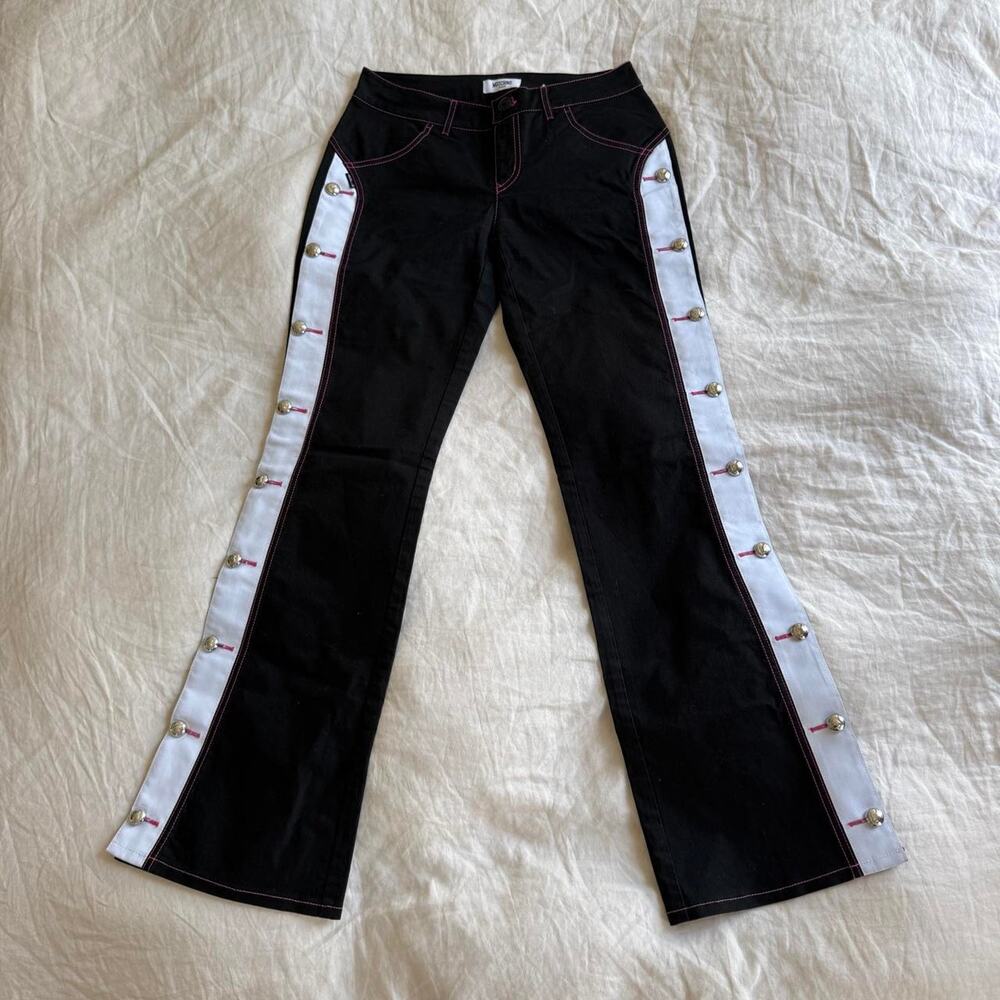 vintage Moschino Jeans colorblock low rise flare pants